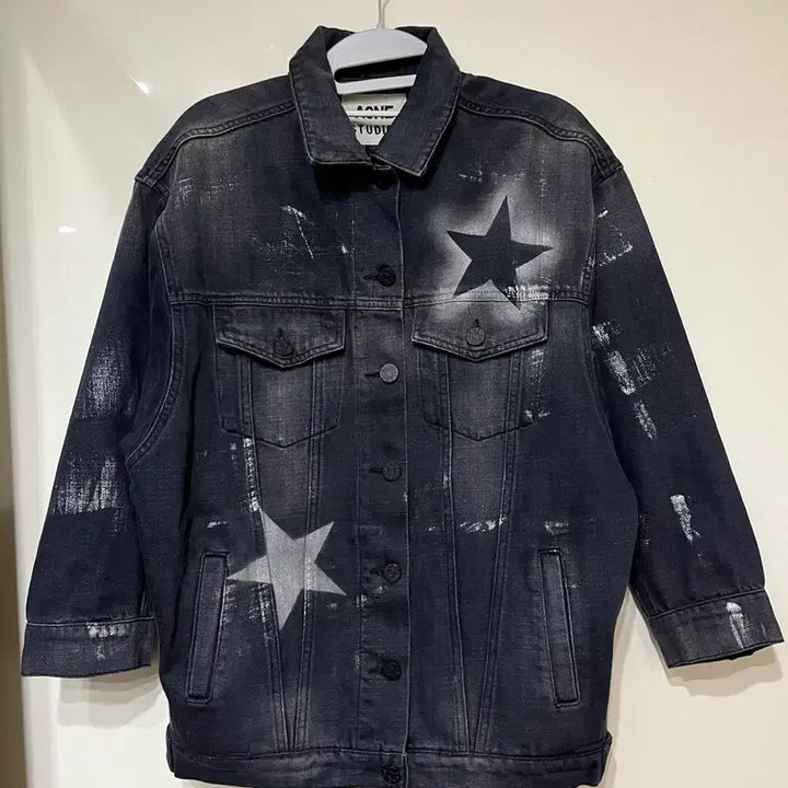 [BUNJANG] Acne Studios Star Print Black Denim Jacket / (F)아크네스튜디오 스타 블랙 데님자켓