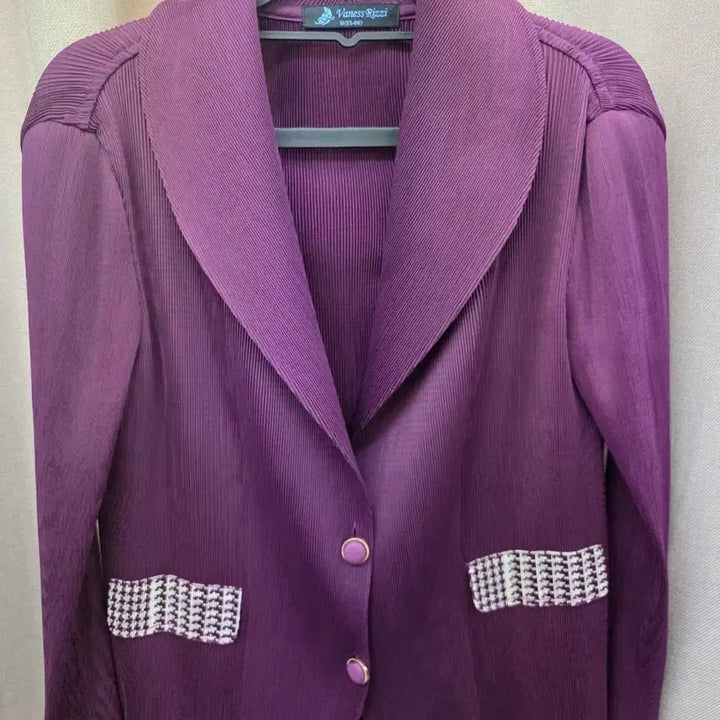 [BUNJANG] Vanessa Rizzi Pleated Purple Jacket / Vanessa Rizzi 플리츠 퍼플 자켓