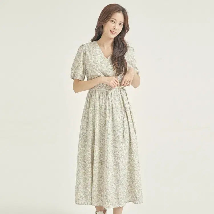 [BUNJANG] Roem Floral Print Volume Long Dress / 로엠 플라워 프린트 볼륨 롱원피스66/알뜰한여우