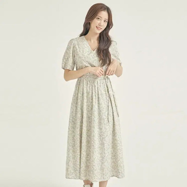 [BUNJANG] Roem Floral Print Volume Long Dress / 로엠 플라워 프린트 볼륨 롱원피스66/알뜰한여우