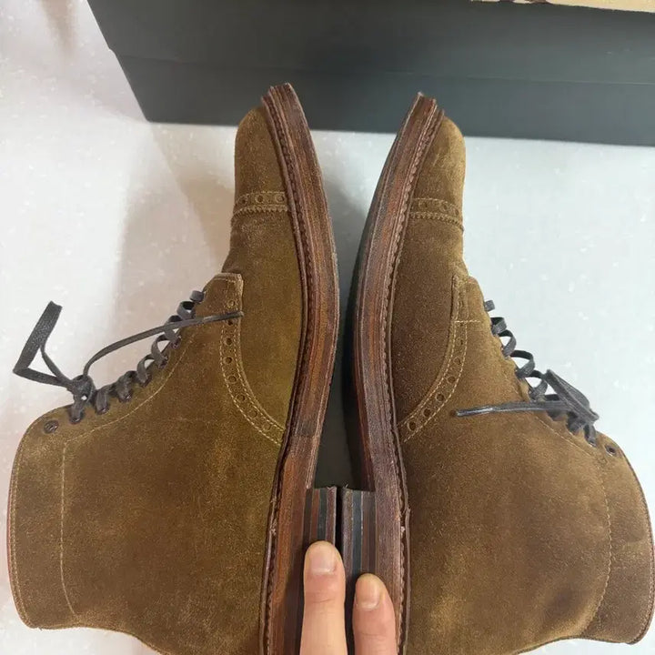 [BUNJANG] Alden 39702 Snuff Suede Cap-Toe Boots / 알든 39702 스너프스웨이드 캡토 부츠
