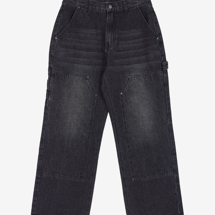 [BUNJANG] BAYER SEOUL Double Knee Carpenter Work Denim Black / 새) 바이엘서울 더블니 카펜더 워크데님 블랙 S M L 미개봉 새상품
