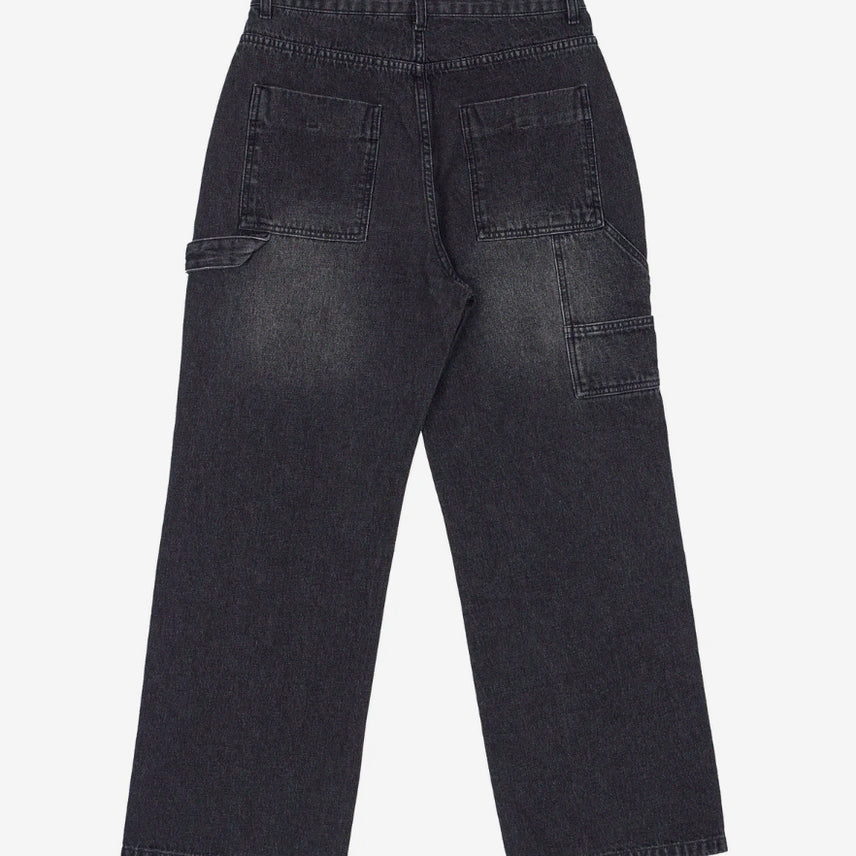 [BUNJANG] BAYER SEOUL Double Knee Carpenter Work Denim Black / 새) 바이엘서울 더블니 카펜더 워크데님 블랙 S M L 미개봉 새상품