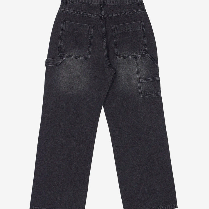 [BUNJANG] BAYER SEOUL Double Knee Carpenter Work Denim Black / 새) 바이엘서울 더블니 카펜더 워크데님 블랙 S M L 미개봉 새상품