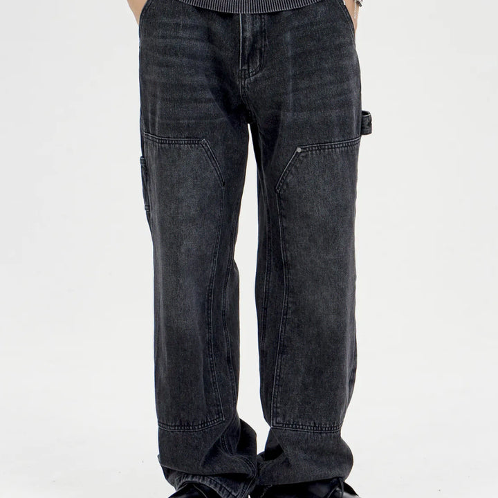 [BUNJANG] BAYER SEOUL Double Knee Carpenter Work Denim Black / 새) 바이엘서울 더블니 카펜더 워크데님 블랙 S M L 미개봉 새상품