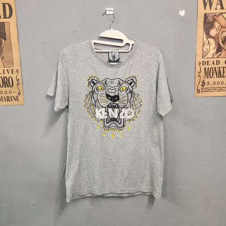 [BUNJANG] Kenzo Tiger Embroidered Short Sleeve T-Shirt Grey / KENZO 겐조 타이거 반팔 티셔츠 그레이