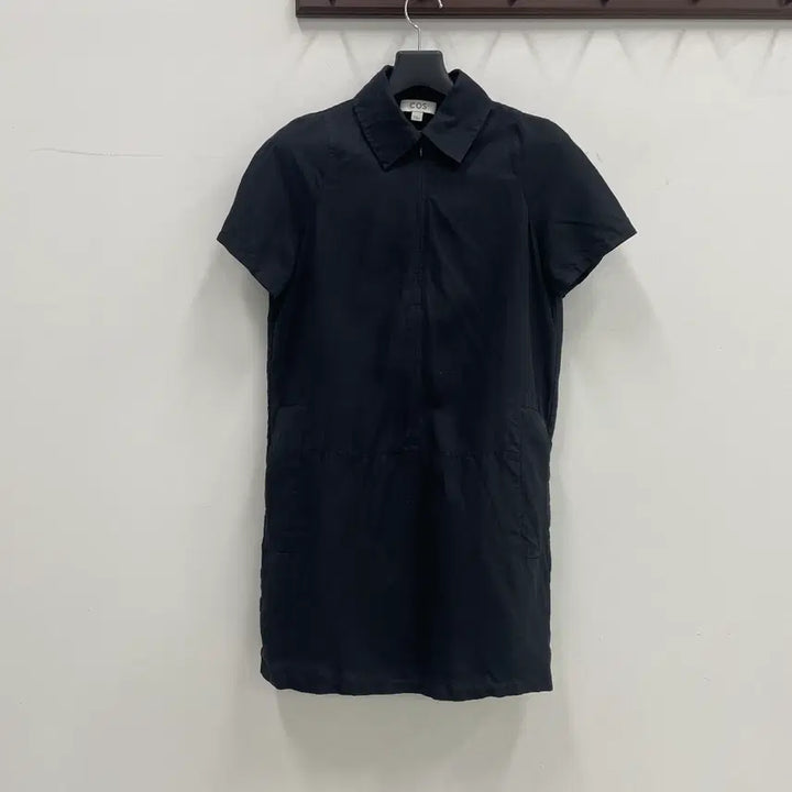 [BUNJANG] COS Linen Short Sleeve Midi Dress Black / 코스 여성66 블랙 린넨 반팔 미디 원피스