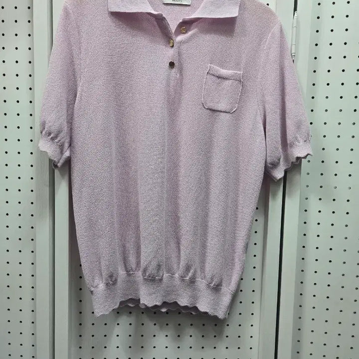 [BUNJANG] Hazzys Pink Short Sleeve Knit Top / 헤지스 핑크 반팔 니트