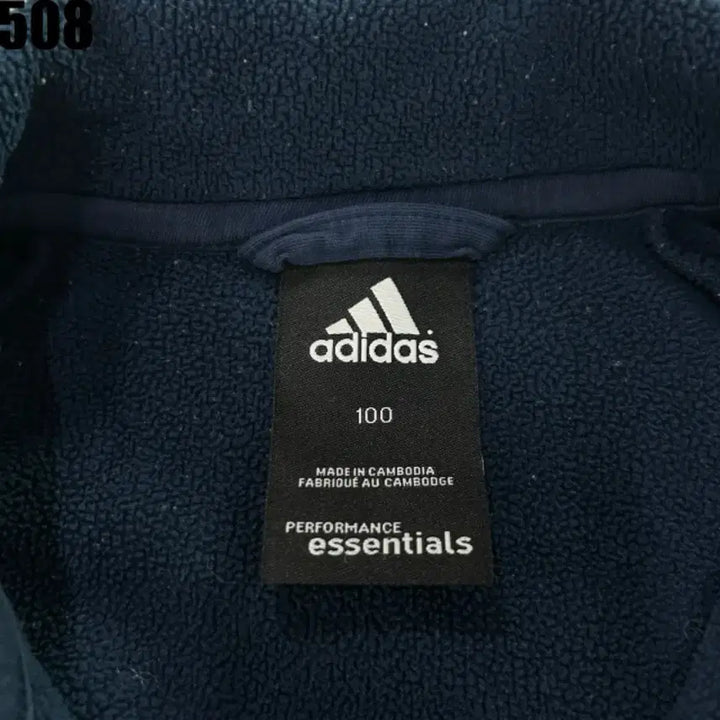 [BUNJANG] Adidas Three-Stripes Navy Fleece Zip-Up / 아디다스 삼선 네이비 후리스 집업 100