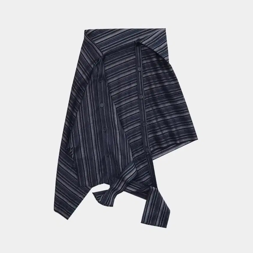[BUNJANG] 0tape Layered Long Skirt Navy / 0tape 공테이프 레이어드 롱 스커트 네이비