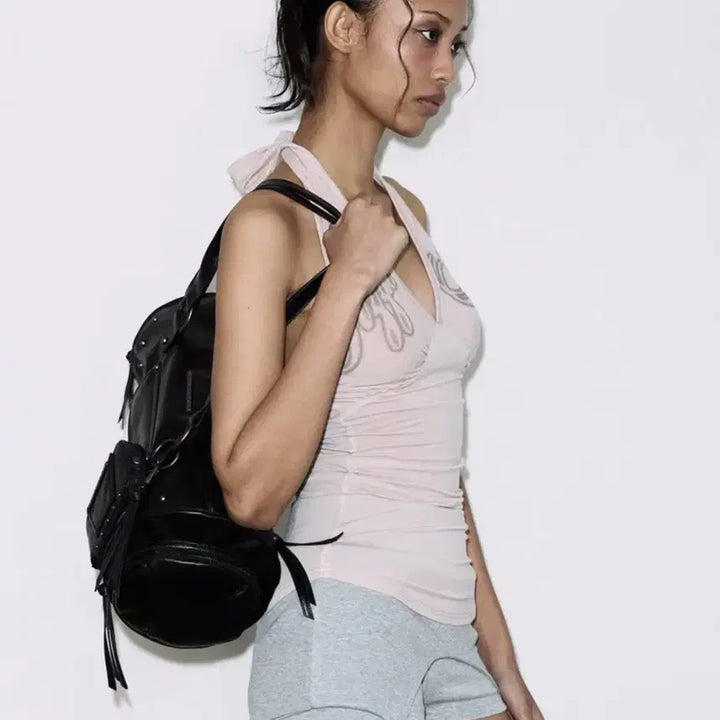 [BUNJANG] Fancy Club Muse Halterneck Top Pink / 팬시클럽 뮤즈 홀터넥 탑 핑크