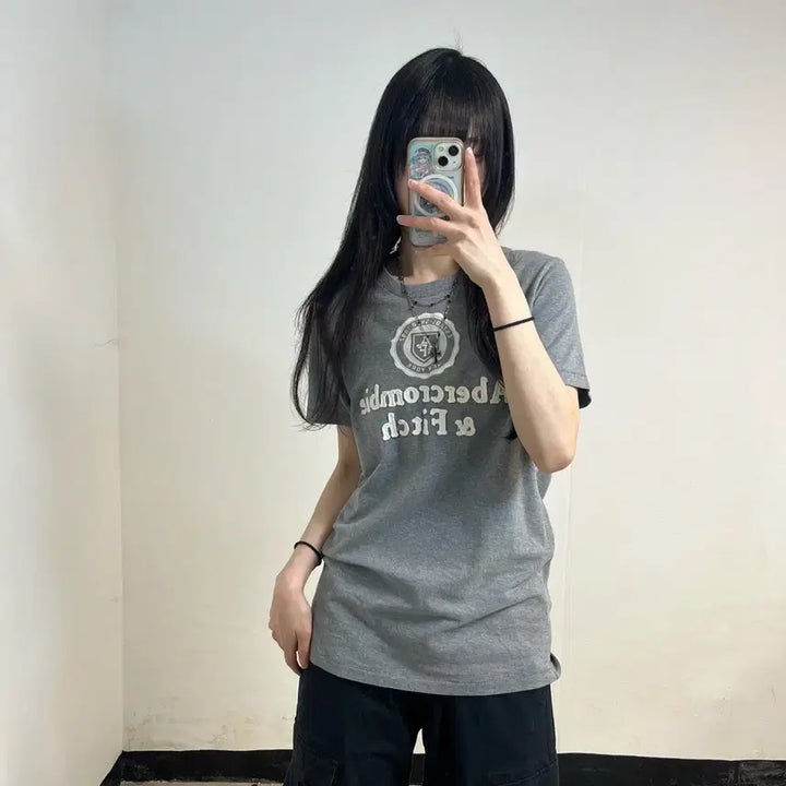 [BUNJANG] Abercrombie Grey T-Shirt / 아베크롬비 그레이 티셔츠