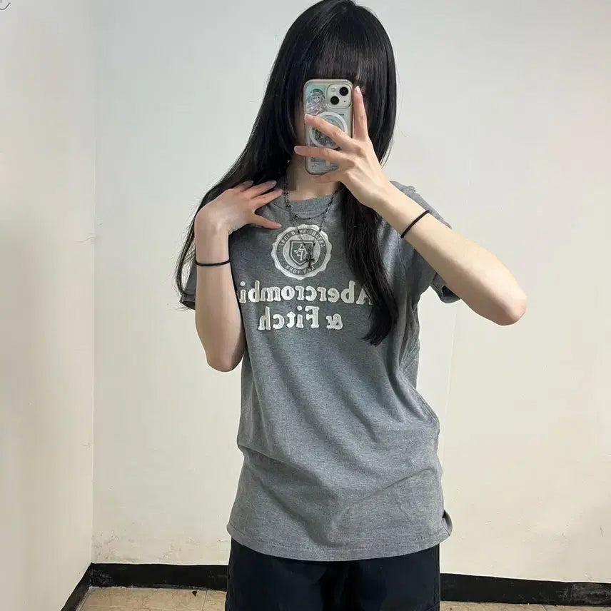 [BUNJANG] Abercrombie Grey T-Shirt / 아베크롬비 그레이 티셔츠