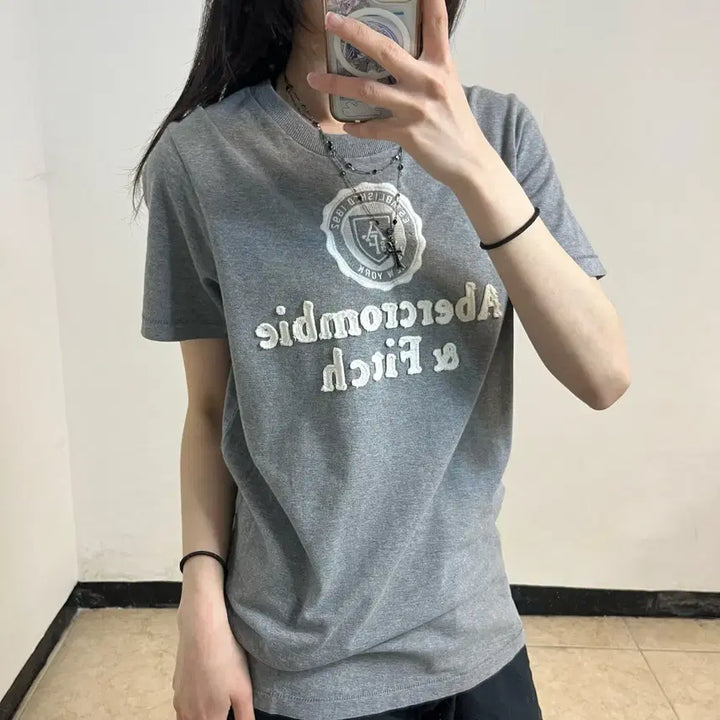 [BUNJANG] Abercrombie Grey T-Shirt / 아베크롬비 그레이 티셔츠