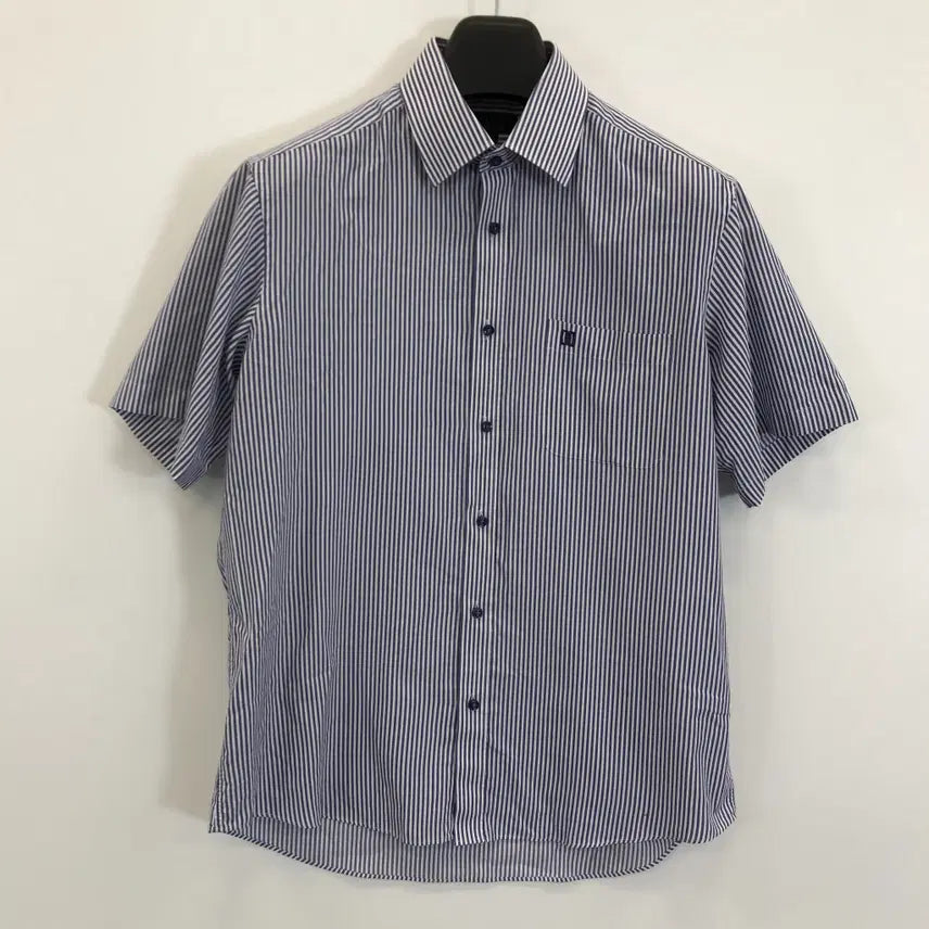 [BUNJANG] Daks Blue Stripe Short Sleeve Shirt 100 / 닥스 블루스트라이프셔츠 반팔 [100]