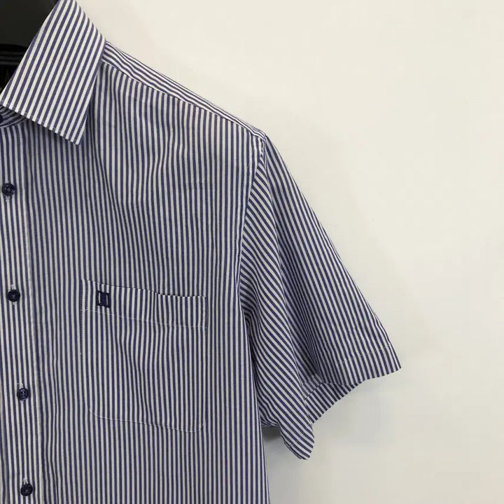 [BUNJANG] Daks Blue Stripe Short Sleeve Shirt 100 / 닥스 블루스트라이프셔츠 반팔 [100]