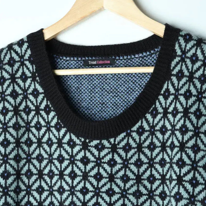 [BUNJANG] W(F) Brand Vintage T-shirt Knit Vest Unique Pattern / W(F) 브랜드빈티지 반팔 티셔츠 니트 조끼 유니크패턴-7558