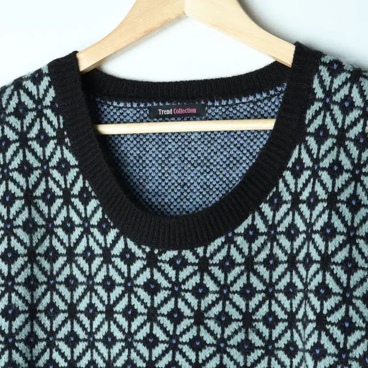 [BUNJANG] W(F) Brand Vintage T-shirt Knit Vest Unique Pattern / W(F) 브랜드빈티지 반팔 티셔츠 니트 조끼 유니크패턴-7558