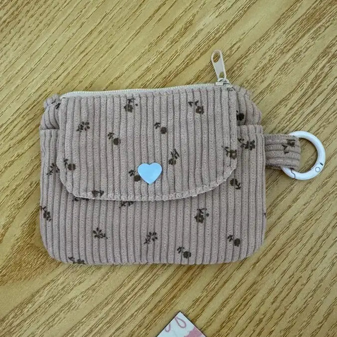 [BUNJANG] Corduroy Floral Pattern Card Holder / 꽃무늬 카드지갑