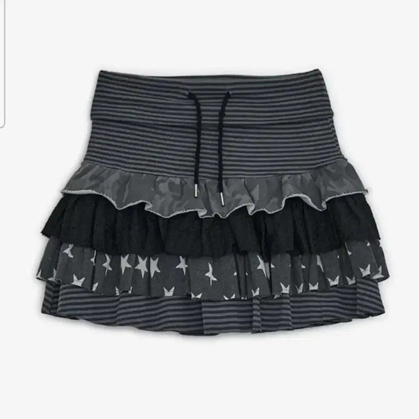 [BUNJANG] Hug Your Skin Layered Skirt Charcoal / 허그유어스킨 캉캉 레이어드 스커트 차콜