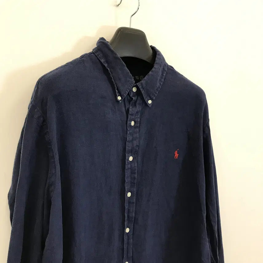 [BUNJANG] Polo Ralph Lauren Linen Shirt Navy XXL / 폴로 랄프로렌 린넨셔츠 네이비 [XXL]
