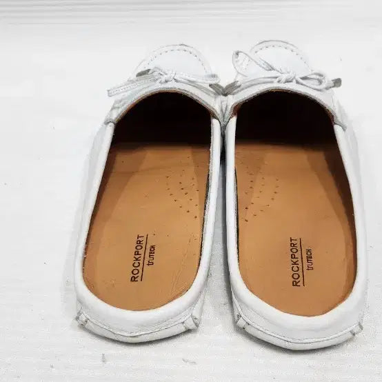 [BUNJANG] Rockport Sandy Bow Loafer Mules Natural Leather Shoes Size 250 / 락포트 샌디 보우 블로퍼  천연가죽 뮬250