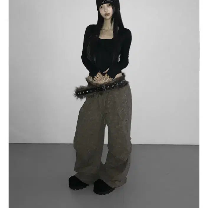 [BUNJANG] The Air Town Vintage Fur Belt / 디에어타운 빈티지 퍼 벨트