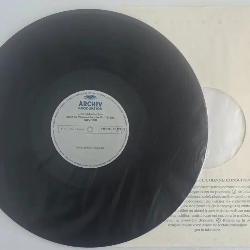 [BUNJANG] Pierre Fournier Bach Cello Suites German Archiv 3LP Box Set / 피에르 푸르니에의 바흐 무반주 첼로 조곡 독잀Archiv 3LP