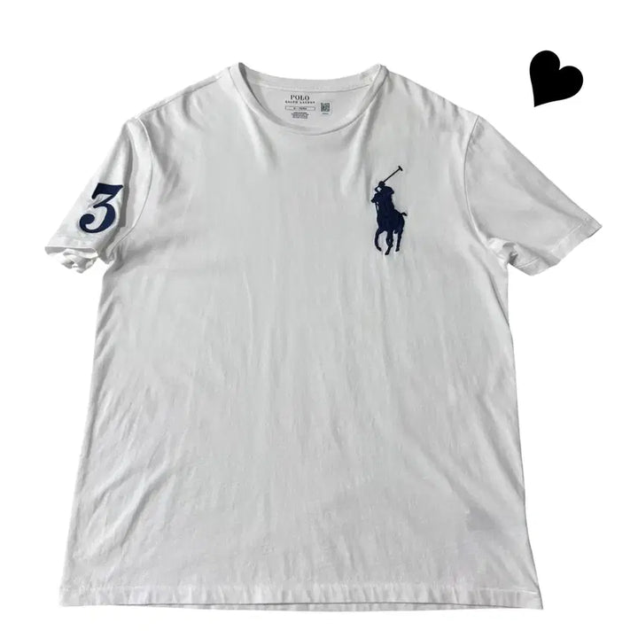 [BUNJANG] Polo White Big Pony Short Sleeve T-Shirt / 신형 QR라벨 폴로 화이트 빅포니 반팔티셔츠