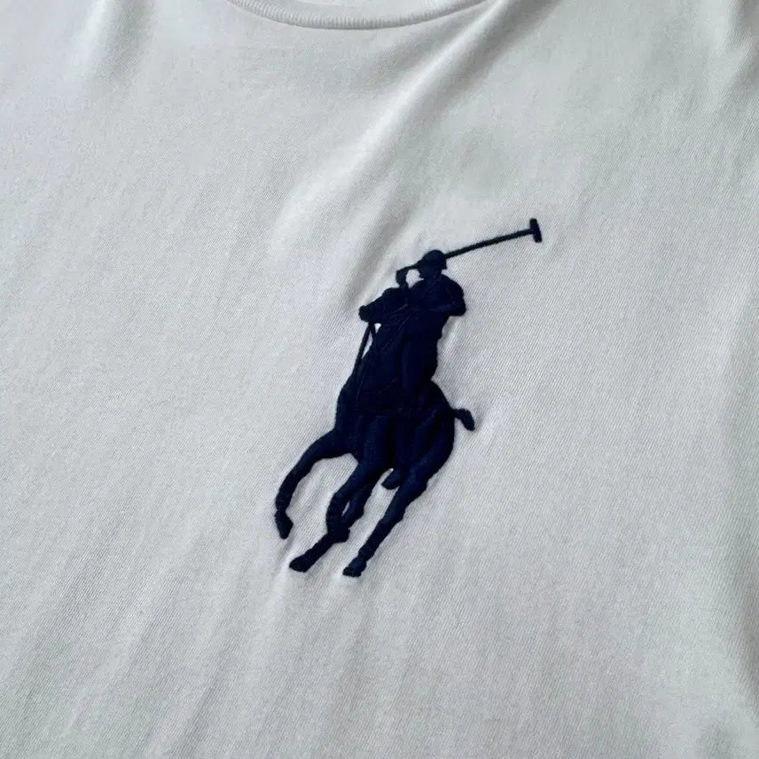 [BUNJANG] Polo White Big Pony Short Sleeve T-Shirt / 신형 QR라벨 폴로 화이트 빅포니 반팔티셔츠