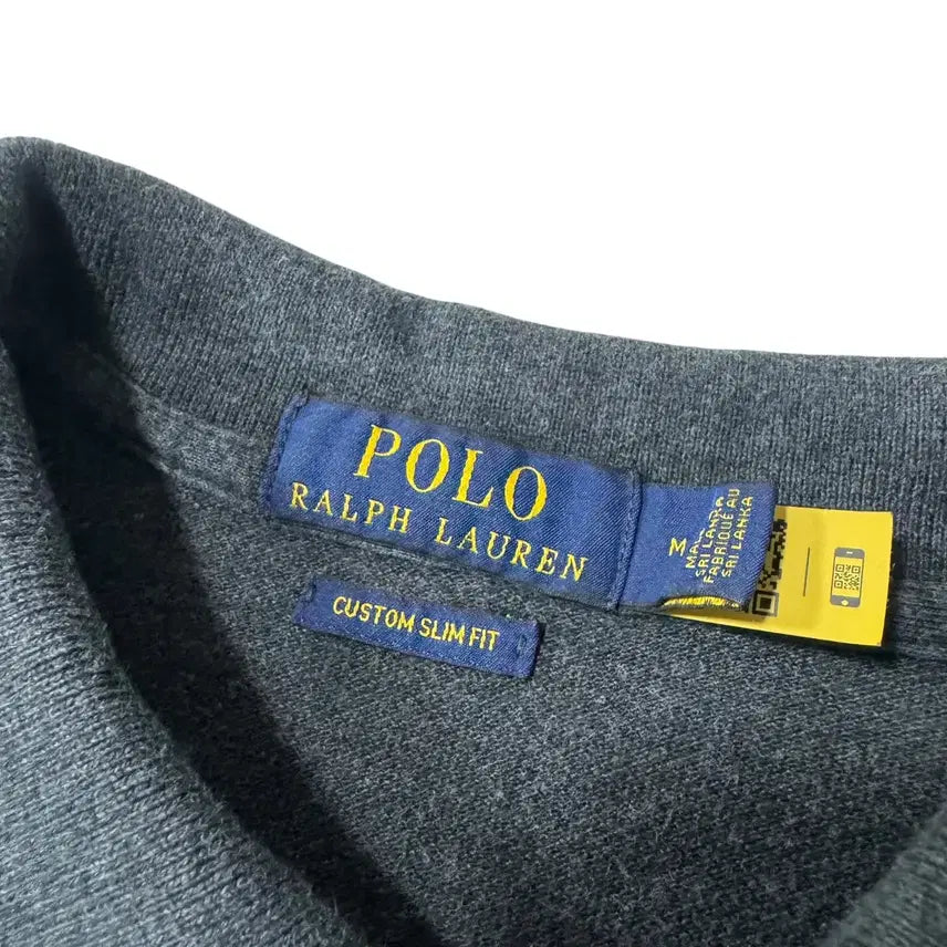 [BUNJANG] Polo Charcoal Short Sleeve Polo Shirt / 신형 QR라벨 폴로 차콜 반팔카라티