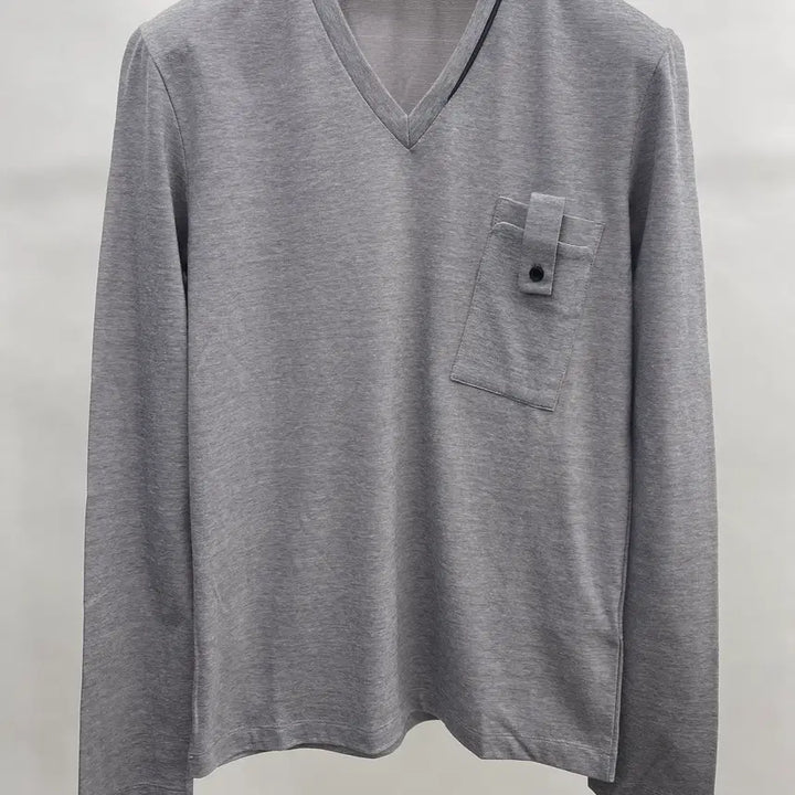 [BUNJANG] Wooyoungmi V-Neck Long Sleeve T-Shirt / 우영미 긴팔티셔츠