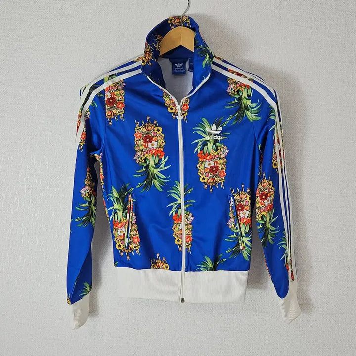 [BUNJANG] Adidas Fruit Flower Big Logo Cropped Jersey Track Top / 아디다스 빅로고 후르츠플라워 크롭 져지 트랙탑 희귀 85 (거의 새상품)