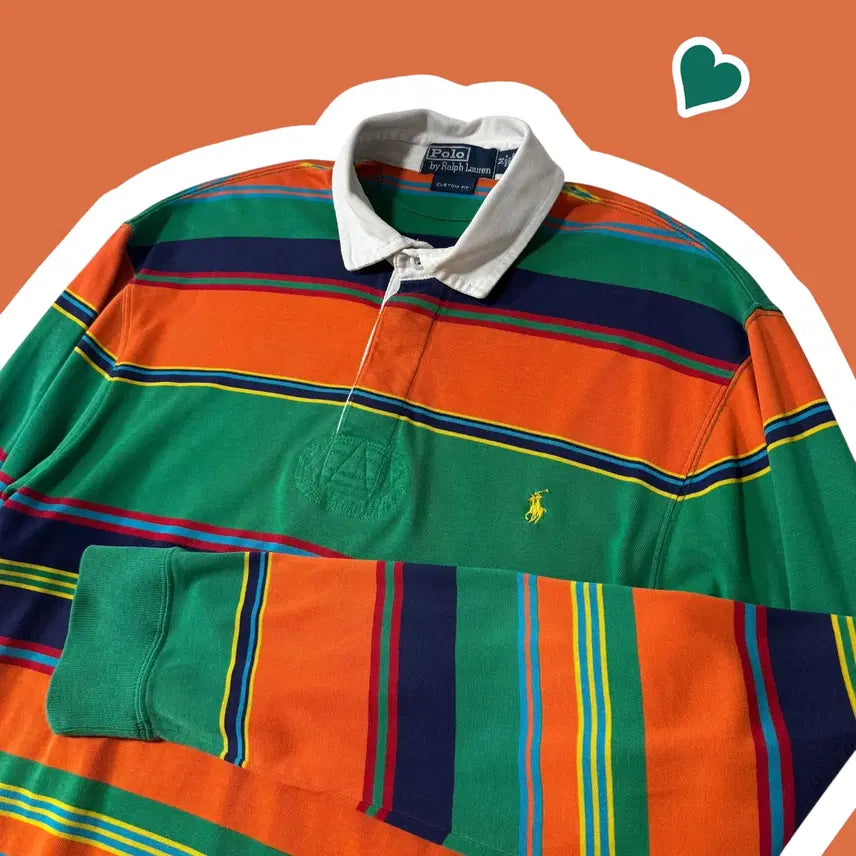 [BUNJANG] Polo Ralph Lauren Striped Rugby Shirt / 폴로 랄프로렌 단가라 럭비티셔츠