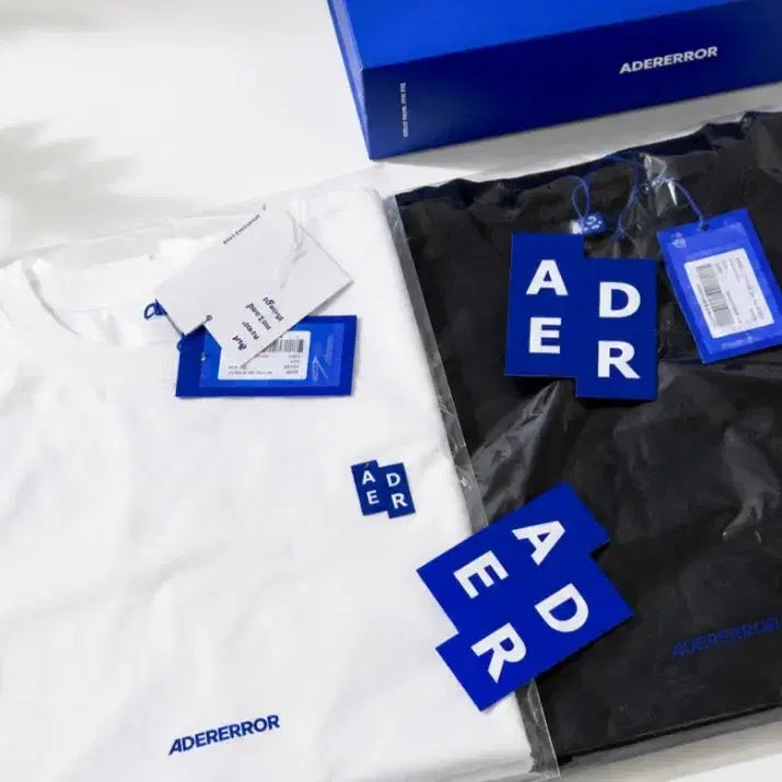 [BUNJANG] Ader Error Unisex Short Sleeve T-Shirt White/Black / 아더에러  반팔 티셔츠 화이트/블랙. S~xl 남녀공용
