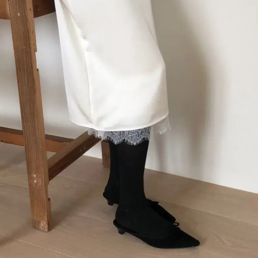 [BUNJANG] Founders Cardiff Satin Skirt Cream M / Founders 파운더스 카디프 새틴 스커트 크림 M