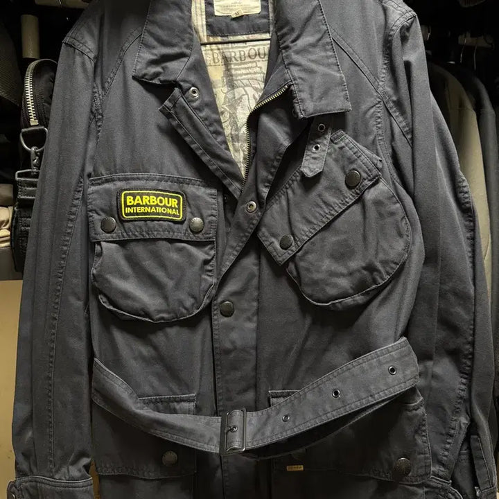 [BUNJANG] Barbour International A7 Waxed Jacket Navy / 바버 별주 인터네셔널 A7 네이비 논왁스