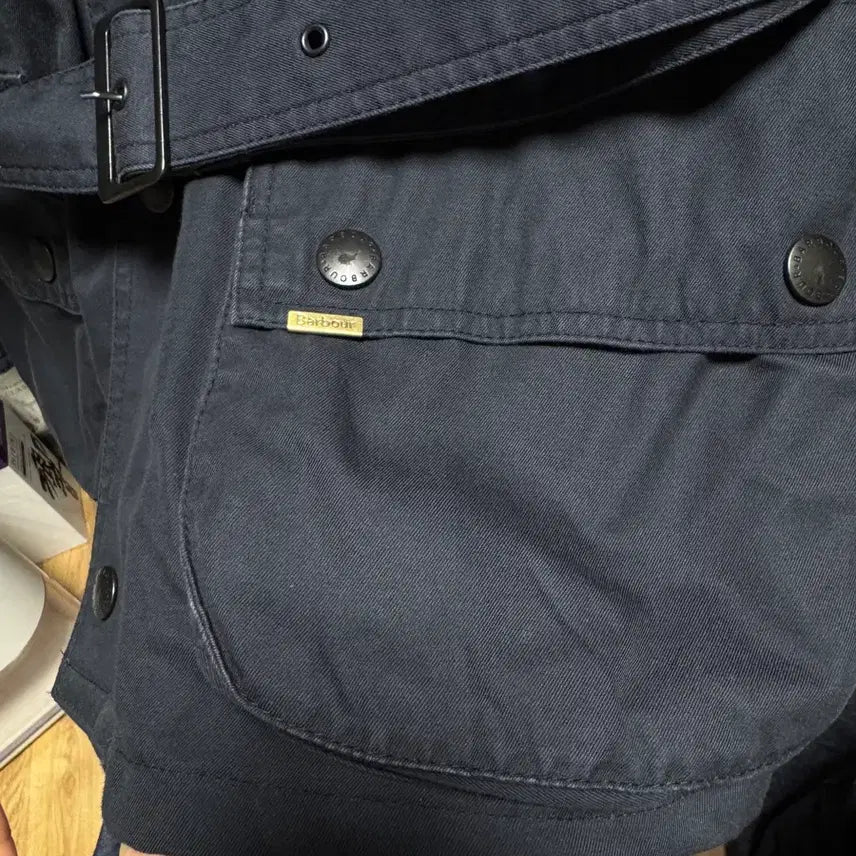 [BUNJANG] Barbour International A7 Waxed Jacket Navy / 바버 별주 인터네셔널 A7 네이비 논왁스