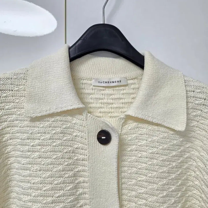 [BUNJANG] The Cashmere Cream Cotton Knit Cardigan Jacket / 더 캐시미어 면가디건 자켓(한섬타임랑방)