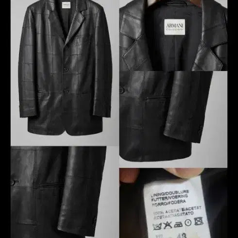 [BUNJANG] Giorgio Armani Black Leather Jacket Size 48 / [정품] 아르마니 꼴레지오니 블랙 가죽 자켓 48사이즈