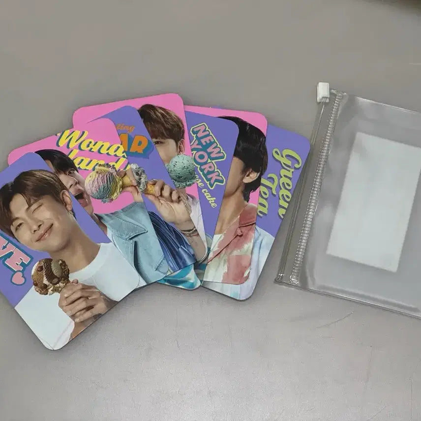 [BUNJANG] BTS x Baskin Robbins Collaboration 7 Keychain &amp; Photocard Set / BTS 배스킨라빈스 콜라보 7 키링 &amp; 포카 세트