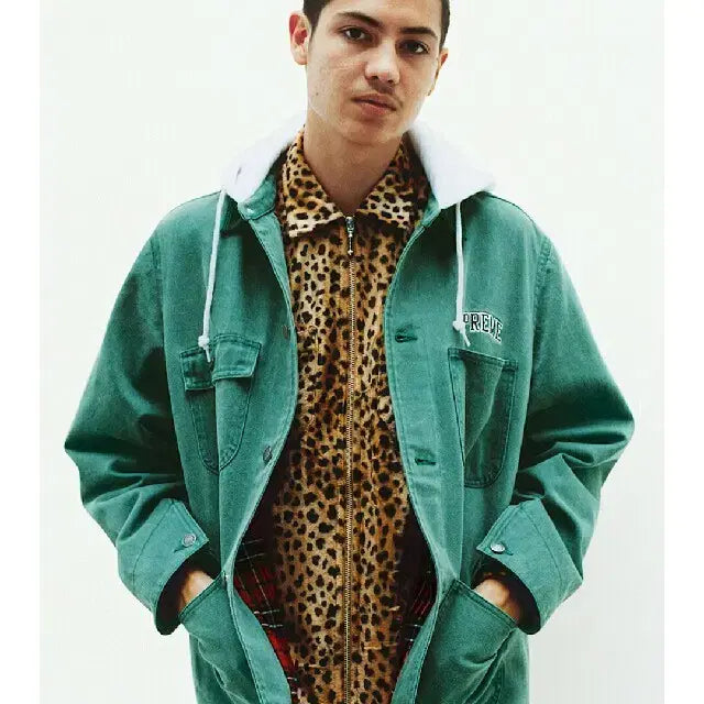 [BUNJANG] Supreme Cheetah Print Zip-Up Shirt FW17 / [L] 슈프림 치타 파일 집 업 셔츠 fw17