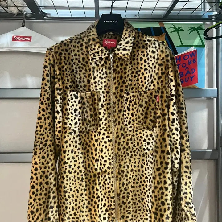 [BUNJANG] Supreme Cheetah Print Zip-Up Shirt FW17 / [L] 슈프림 치타 파일 집 업 셔츠 fw17