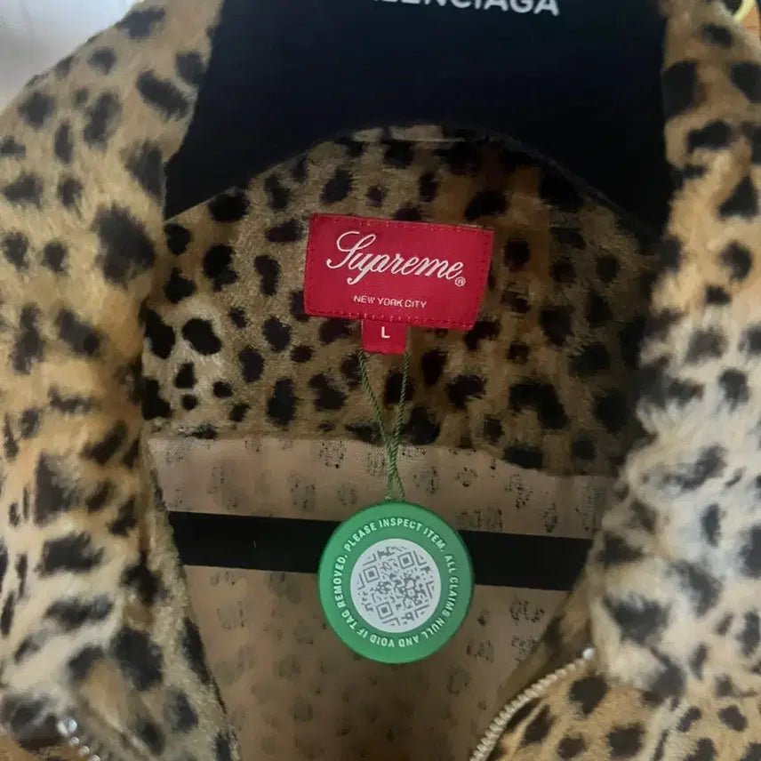[BUNJANG] Supreme Cheetah Print Zip-Up Shirt FW17 / [L] 슈프림 치타 파일 집 업 셔츠 fw17