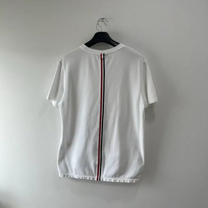 [BUNJANG] Thom Browne Back Tricolor Stripe Short Sleeve T-Shirt White / [4]톰브라운 백삼선 반팔 화이트