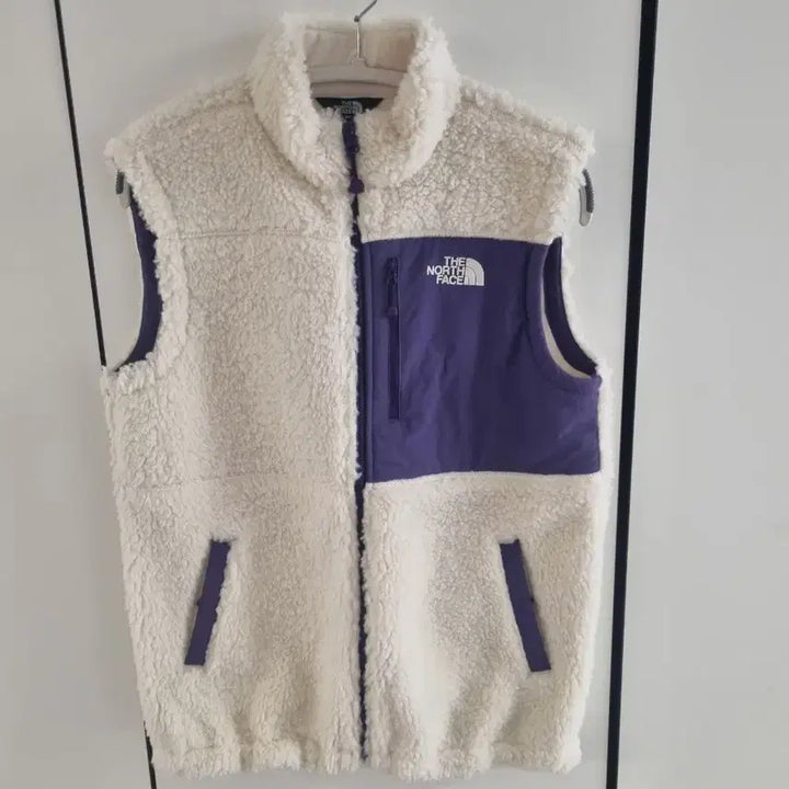 [BUNJANG] The North Face Fleece Vest Ivory Purple / 노스페이스 뽀글이 베스트 아이보리 퍼플