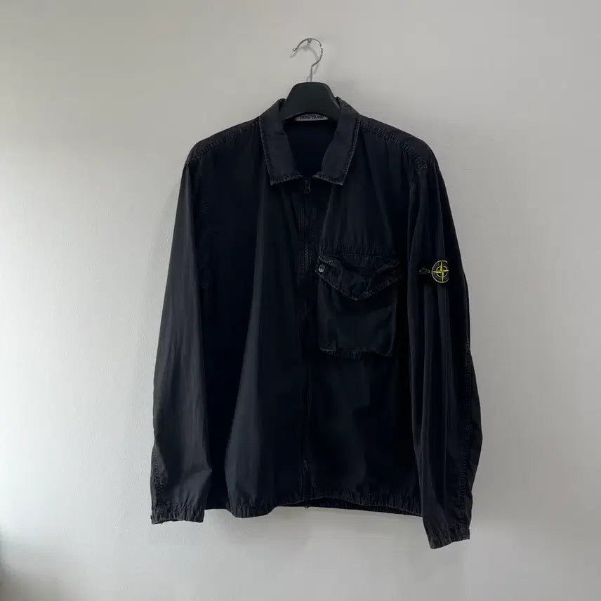 [BUNJANG] Stone Island Garment Dyed Overshirt Black 3XL / [3XL]스톤아일랜드 가먼트다잉 오버셔츠 블랙
