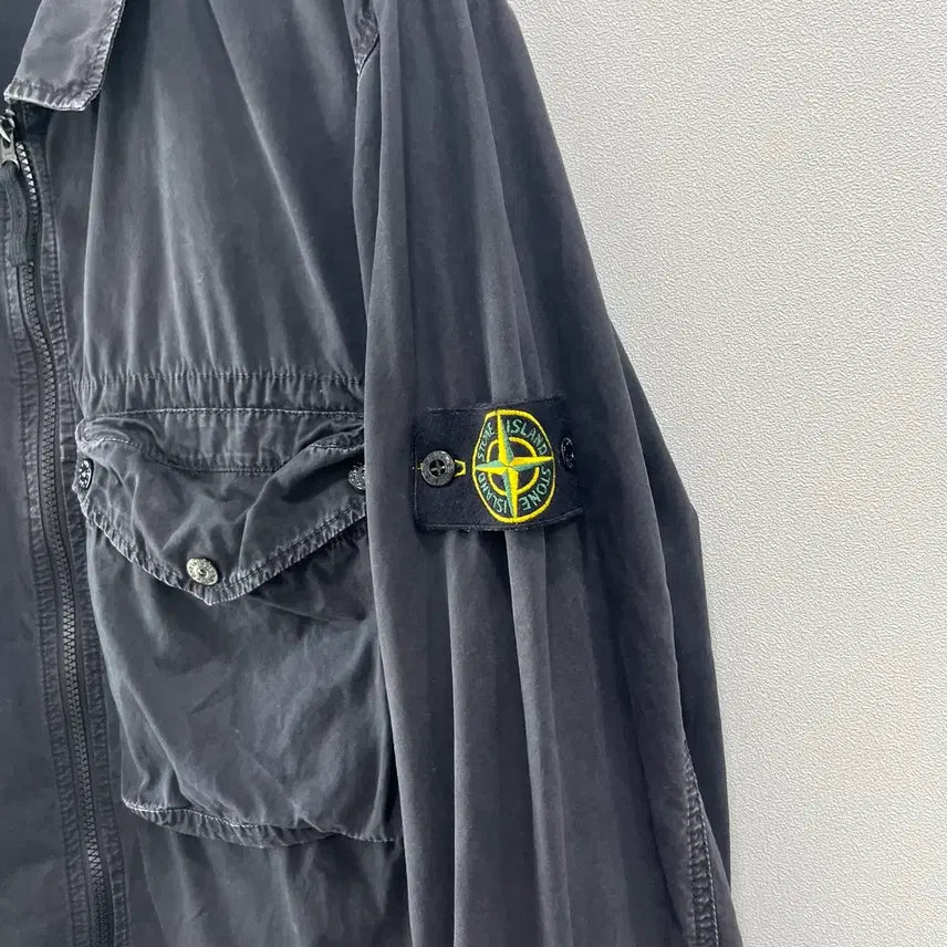 [BUNJANG] Stone Island Garment Dyed Overshirt Black 3XL / [3XL]스톤아일랜드 가먼트다잉 오버셔츠 블랙