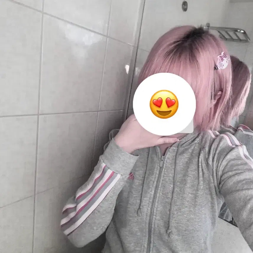 [BUNJANG] Vintage Adidas Gal Fit Hoodie Zip-Up / 빈티지 아디다스 갸루 후집 후드집업 그레이 회핑 핑크 양산형 지뢰계