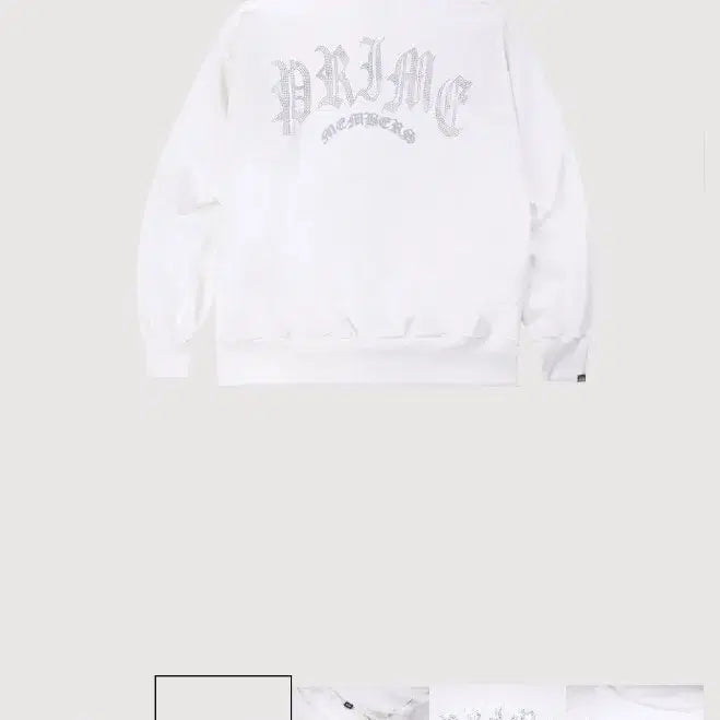 [BUNJANG] Prime Members Rhinestone Hooded Zip-up White / 프라임멤버스 라인스톤 후드집업 화이트